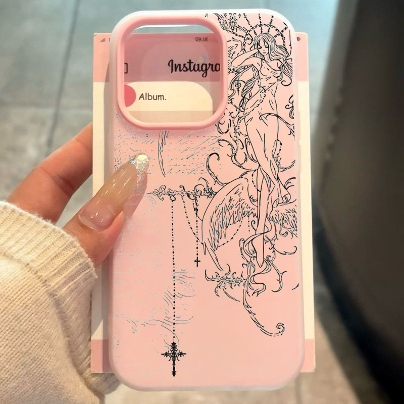 Phone Cases Galaxy S26 - Gothic Style Angel Cross Line Drawing