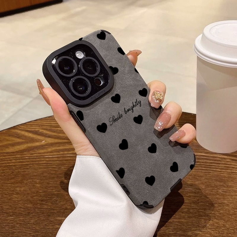 Phone Cases Like Loopy - New Luxury Black Love Heart Phone