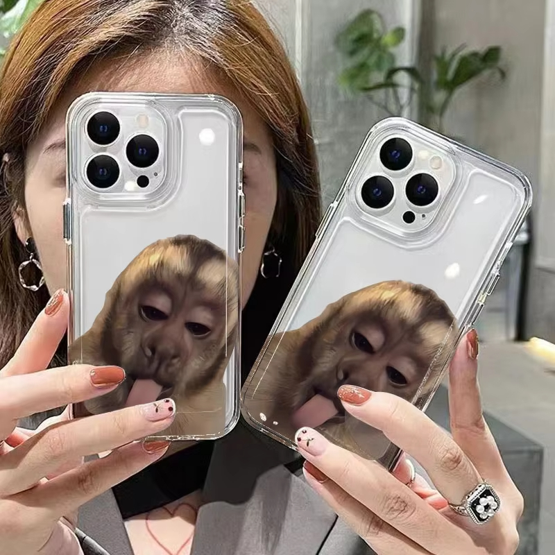 Phone Cases Iphone 14 - Tongue Sticking Monkey Silicone Phone Case