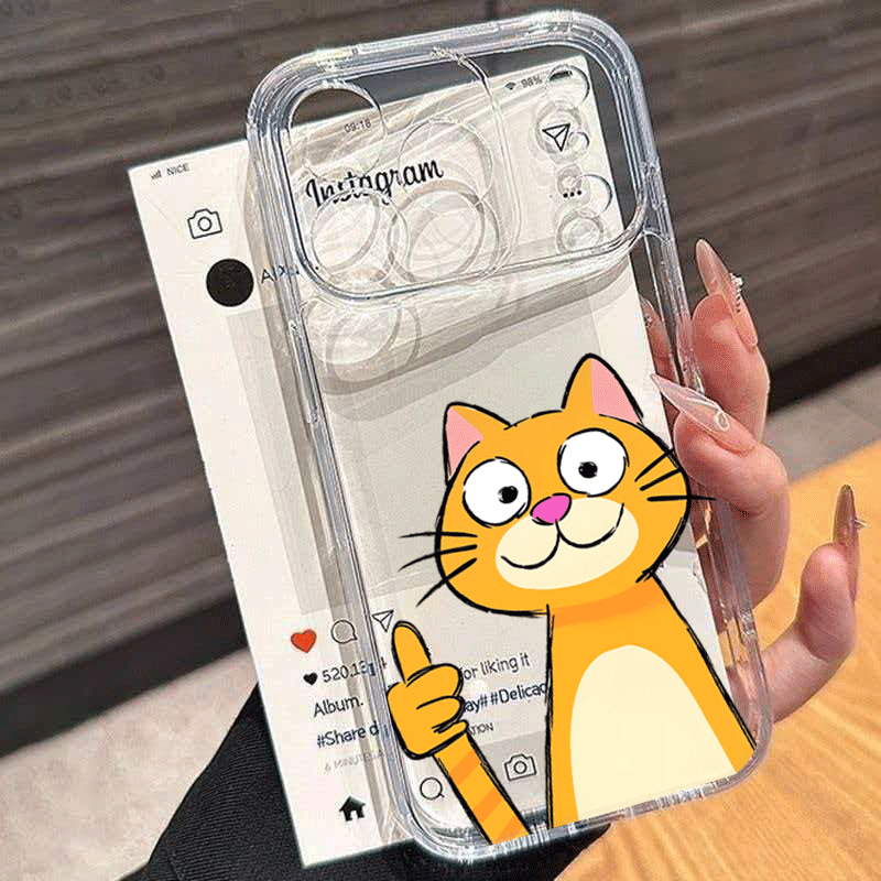 Cute Cartoon Orange Cat Patter - Phone Cases Orange 评论和价格
