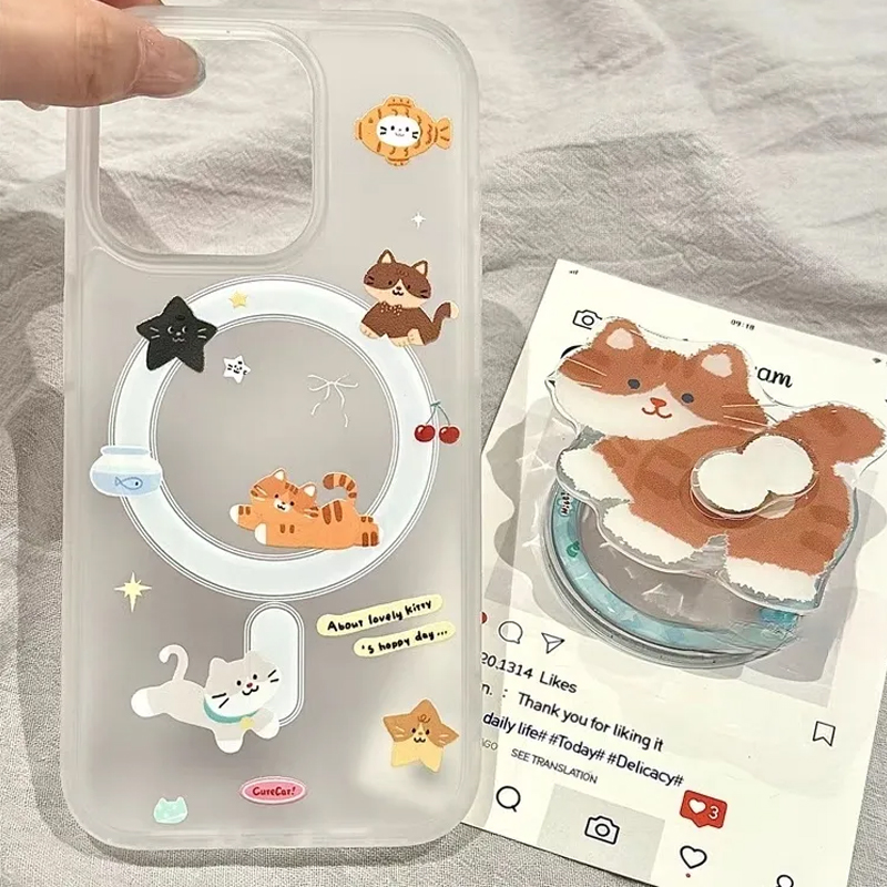 Simple Cartoon Funny Cute Cat  - Phone Cases Quirky 评论和价格