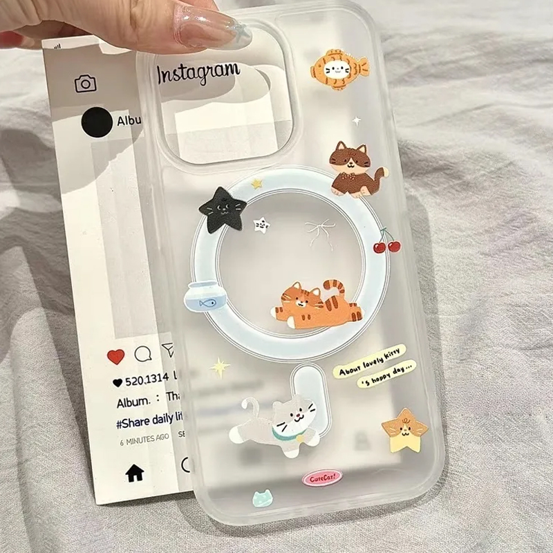 Simple Cartoon Funny Cute Cat  - Phone Cases Quirky 评论和价格