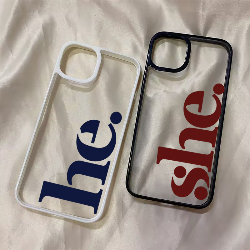 He She Letter Couple Phone Cas - Phone Cases Shein 评论和价格