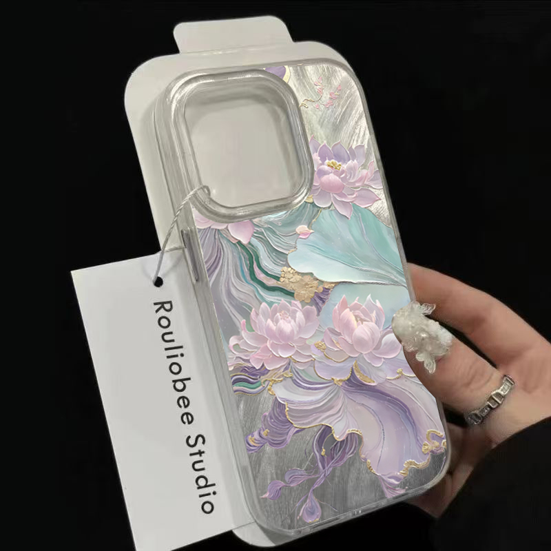 Dreamy Purple Lotus Print Aest - Phone Cases Like Loopy 评论和价格