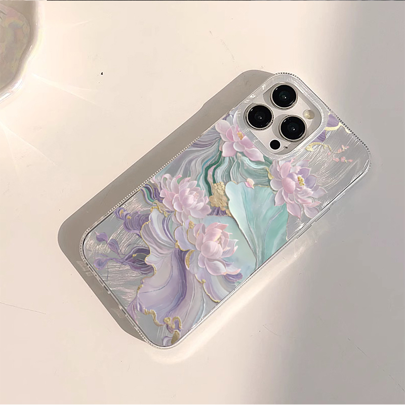 Dreamy Purple Lotus Print Aest - Phone Cases Like Loopy 评论和价格