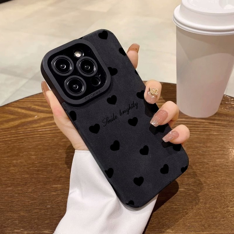 New Luxury Black Love Heart Ph - Phone Cases Like Loopy 评论和价格