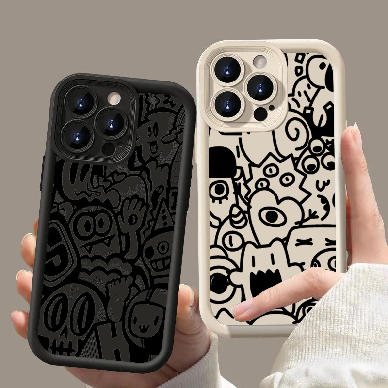 Black Graffiti Phone Case For  - Phone Cases Like Loopy 评论和价格