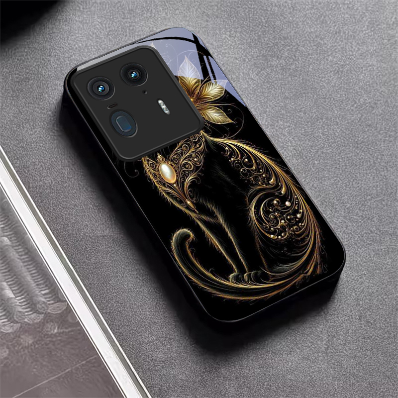 Luxury Jeweled Cat Black Glass - Phone Cases Motorola 评论和价格