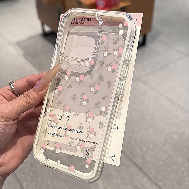Green Leaves Pink Flower 2in1  - Phone Cases Like Loopy 评论和价格