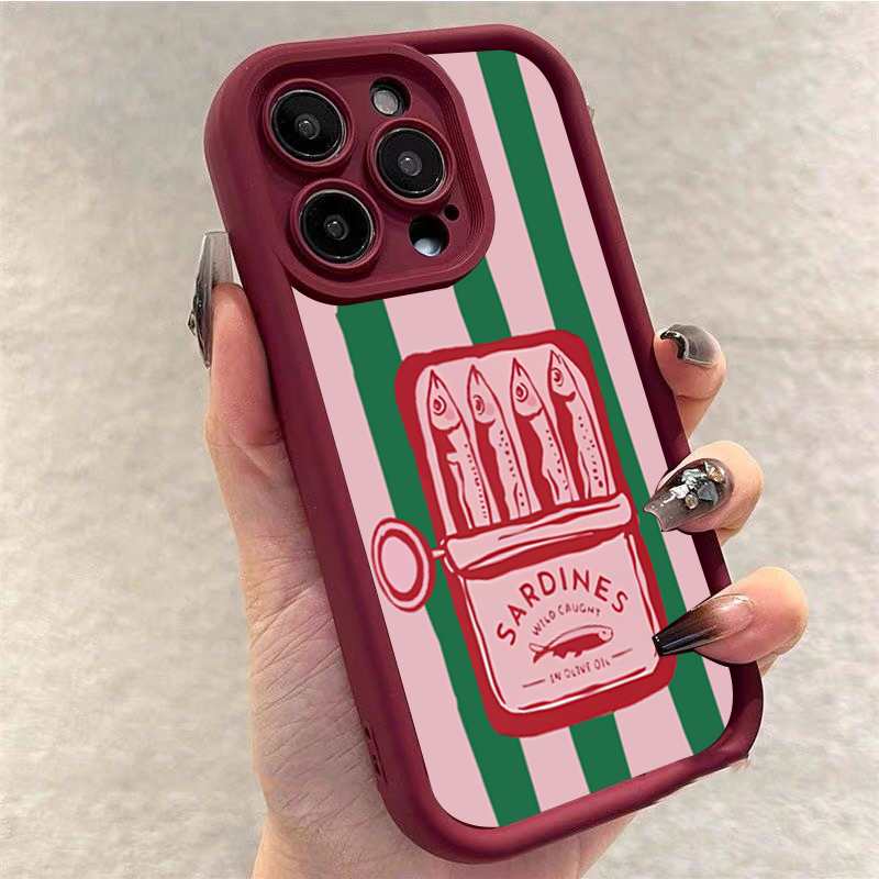 Funny Sardine Can Retro Stripe - Phone Cases Quirky 评论和价格