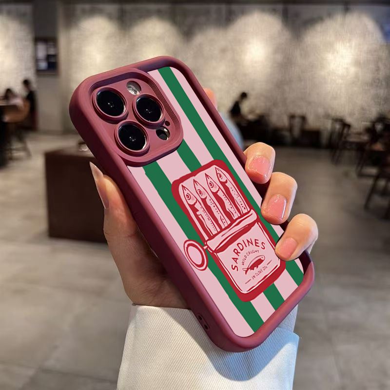 Funny Sardine Can Retro Stripe - Phone Cases Quirky 评论和价格
