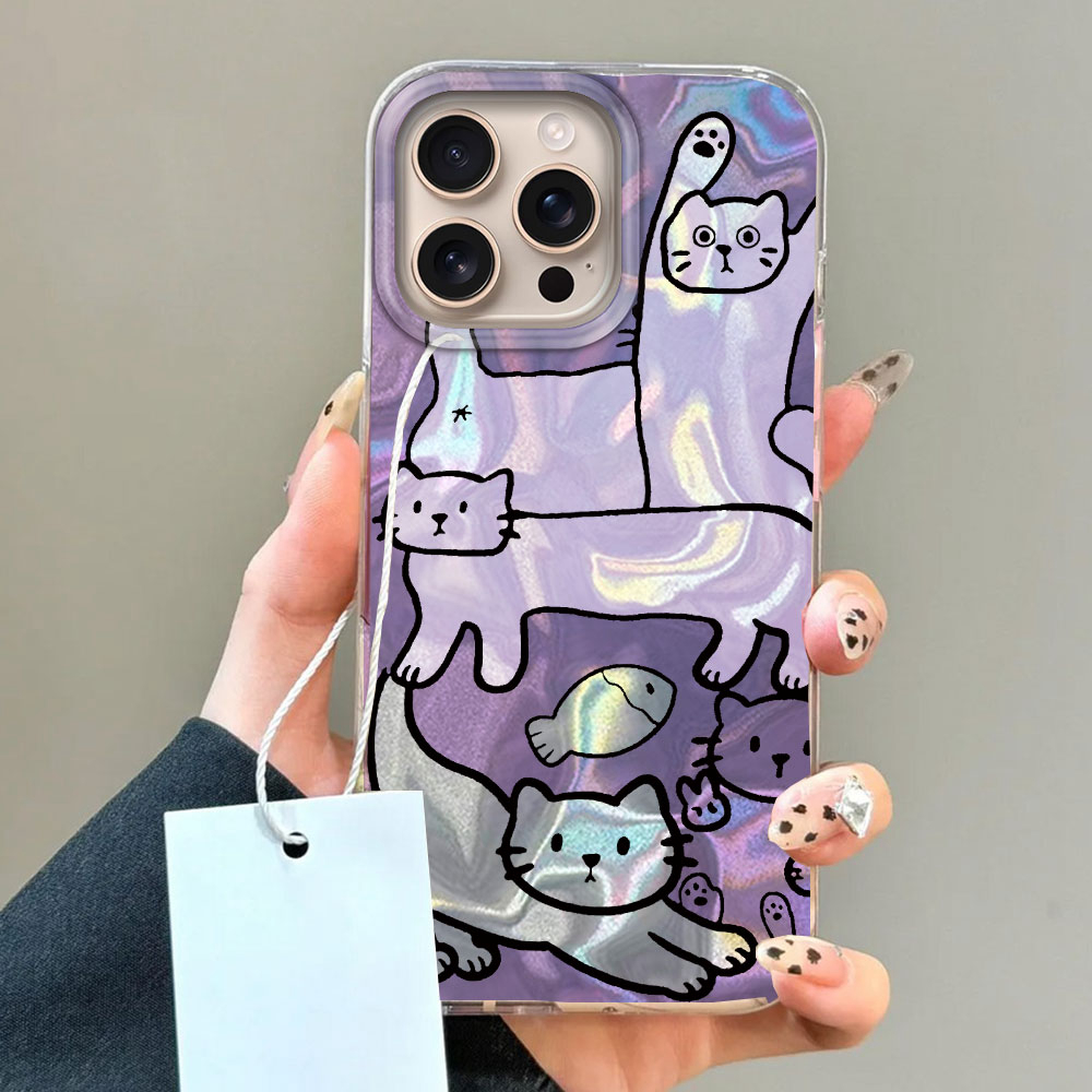 Purple Line Cat Fish Water Tex - Phone Cases Like Loopy 评论和价格